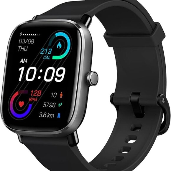 Amazfit GTS 2 Mini Smartwatch - Black, GPS, Alexa, 70+ Sports, AMOLED, 5ATM - Picture 1 of 13